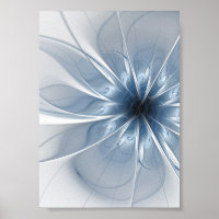 Suave y delicado flor de fantasía fractal azul