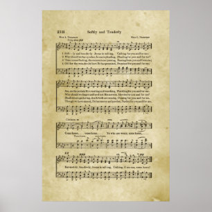 Póster Suavemente y blando partitura del evangelio