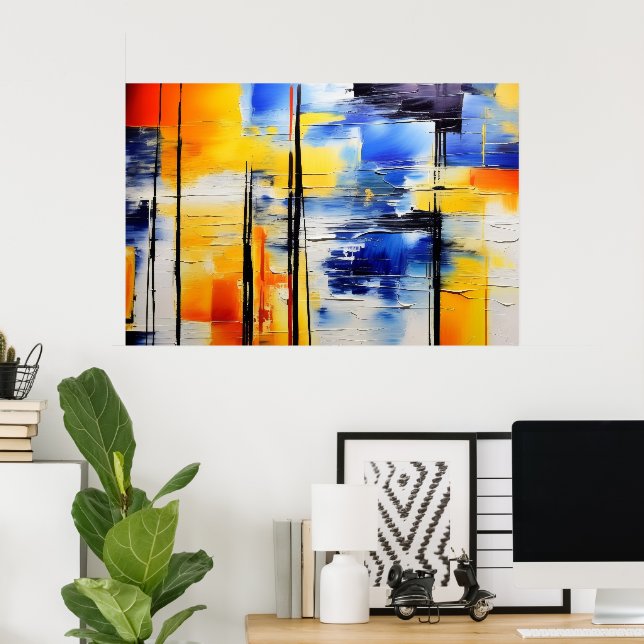 Póster Suavidad Abstracta (Oficina en casa)
