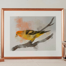 Póster Subdivisión de Aves Amarillas del Oeste del Tanage