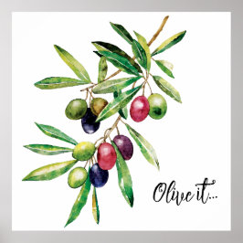 Póster Subdivisión Olive de color agua