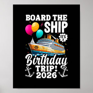 Póster Sube al barco es su viaje de cumpleaños 2026 Cumpl