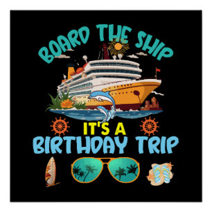 Póster Sube Al Barco Es Un Viaje De Cumpleaños
