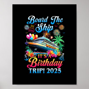 Póster Sube al barco es un viaje de cumpleaños 2025 Cumpl