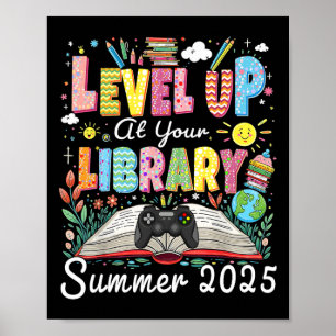 Póster Sube de Nivel en tu Biblioteca Verano 2025 Lee Gam