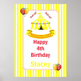 Póster ¡Sube! ¡Sube! Poster de cumpleaños en circo en ama