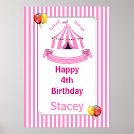 Póster ¡Sube! ¡Sube! Poster de cumpleaños en circo en ros