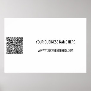 Póster Sube tu código QR Cartel promocional con texto