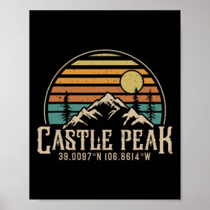 Póster Subiendo Castle Peak Colorado Senderismo Montaña C