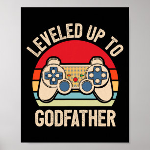 Póster Subió a padrino jugador de videojuegos retro