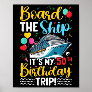 Póster Subir Al Barco Es Mi Viaje De Cumpleaños Número 50