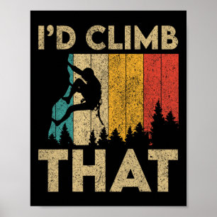 Póster Subiría ese divertido bolardo vintage de escalada 