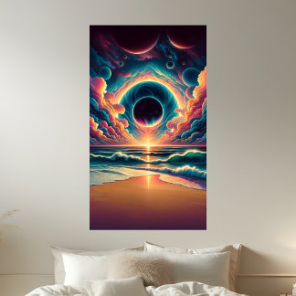 Póster Sublimación de la playa de Sunset Celestial Psicod