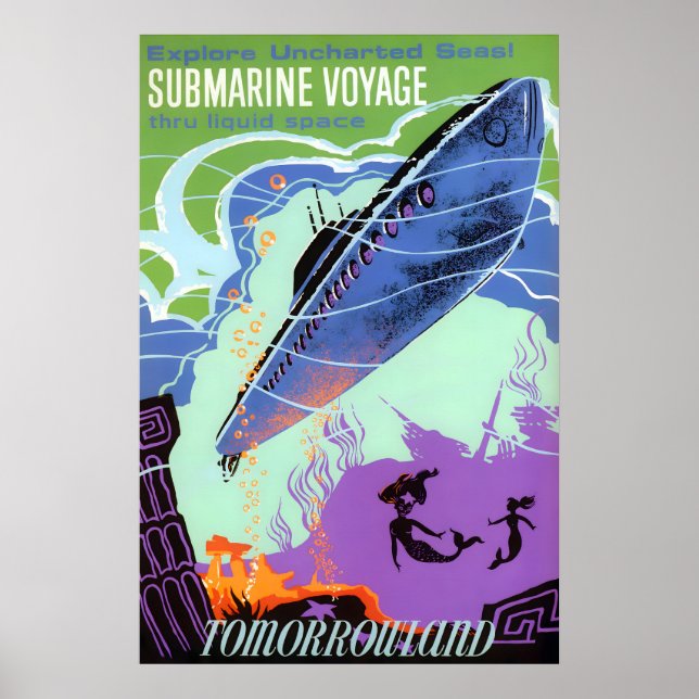 Póster Submarine Voyage 1959 Vintage Disney Attraction (Frente)
