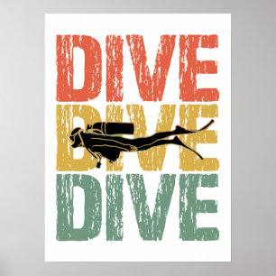 Póster Submarinismo Buceo Submarino Buceo Scuba