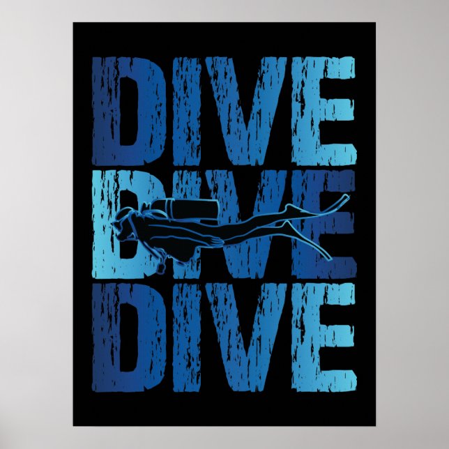 Póster Submarinismo Buceo Submarino Buceo Scuba (Frente)