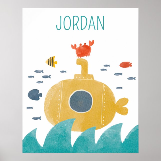 Póster Submarino adorable de Doodle | Explorar (Frente)