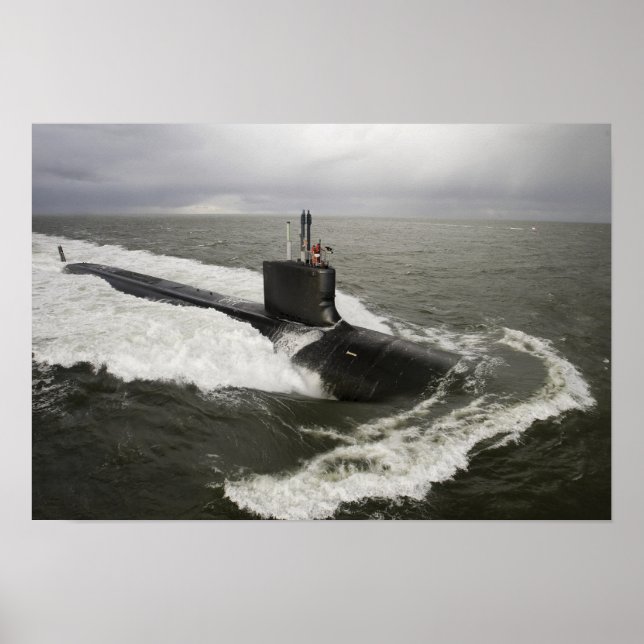Póster Submarino de ataque de clase Virginia (Frente)