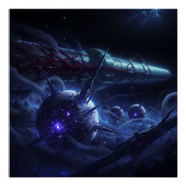 Póster Submarino de Investigación Avanzada Navegando Camp