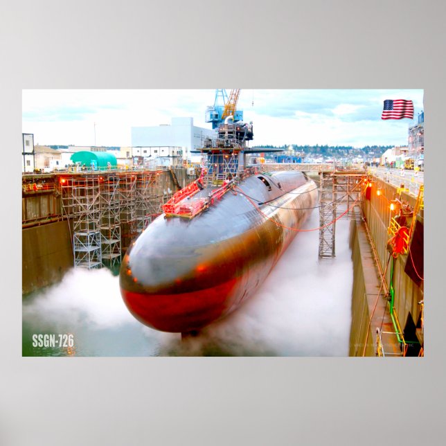 PÓSTER SUBMARINO DE MISILES DE CRUCERO - SSGN-726 (Frente)