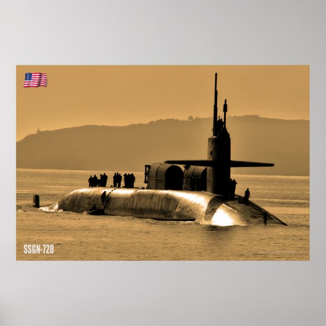 PÓSTER SUBMARINO DE MISILES DE CRUCERO - SSGN-728 (Frente)