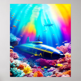 Póster Submarino en un hermoso océano