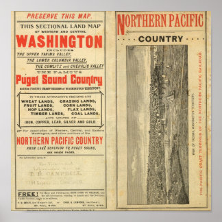 Póster Subsidio de tierras a Washington y Oregón