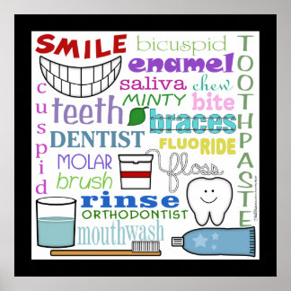 Póster Subterráneo de términos dentales
