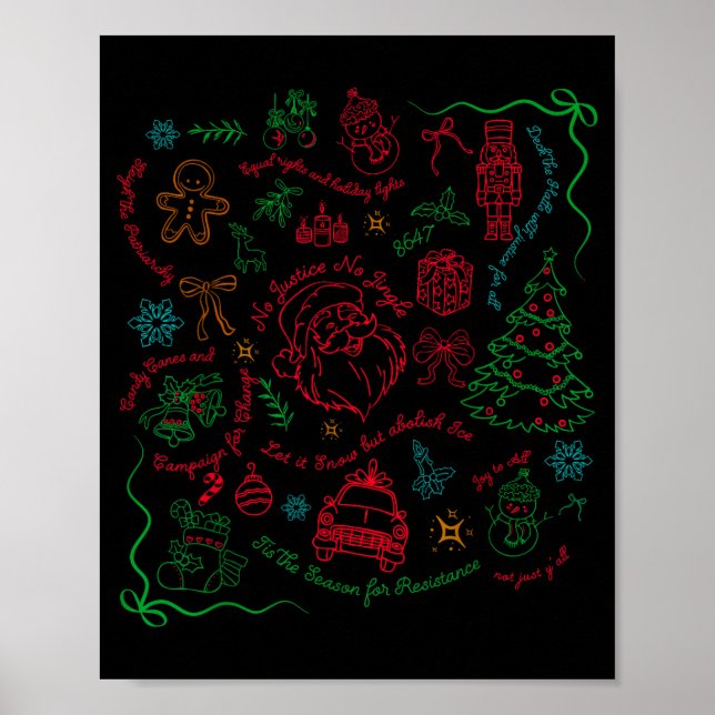 Póster Subtle Anti Trump Christmas Funny Democracy Libera (Frente)