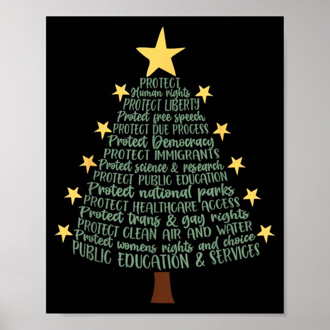 Póster Subtle Anti Trump Funny Christmas Tree  (Frente)