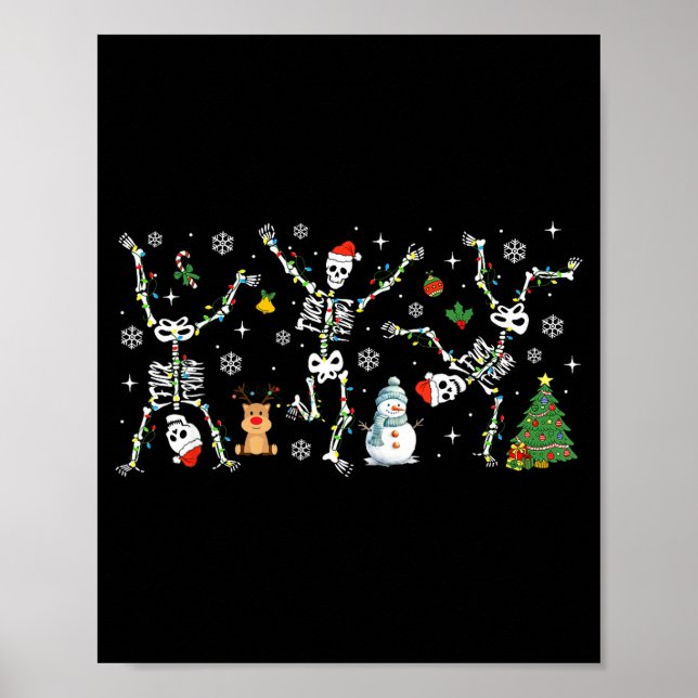 Póster Subtle Anti Trump Hidden Message Dancing Skeleton  (Frente)