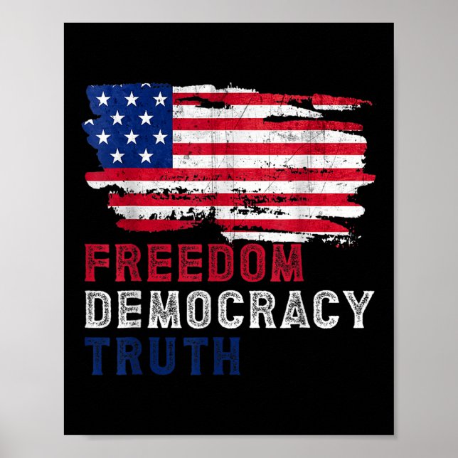 Póster Subtle Political Freedom Democracy &amp; Truth Ame (Frente)