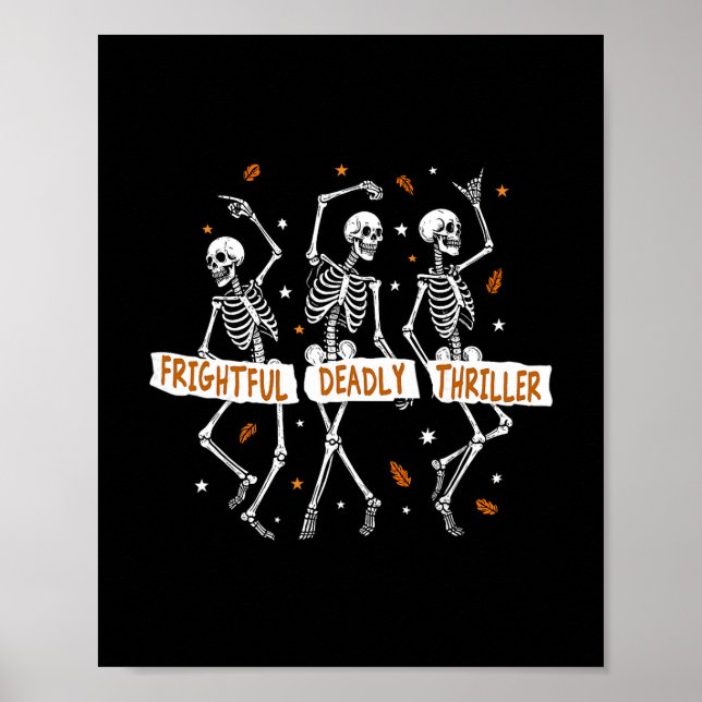 Póster Subtle Trump Halloween Skeleton Frightful Deadly T (Frente)