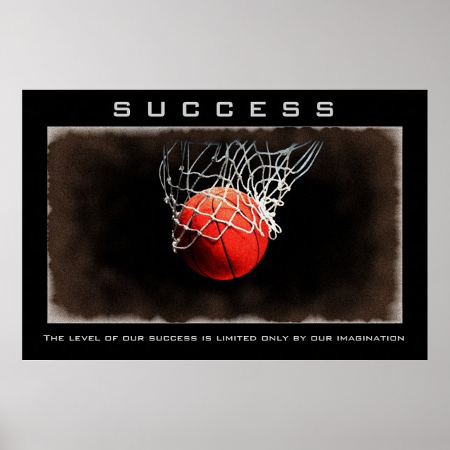 Póster Success Basketball Artwork Motivational Inspire (Frente)