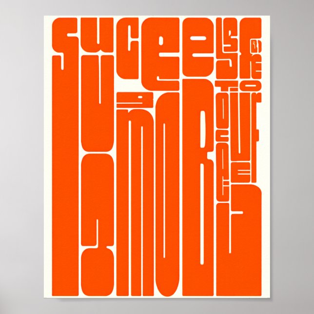 Póster Success & Courage Inspirational Poster – Bold Retr (Frente)