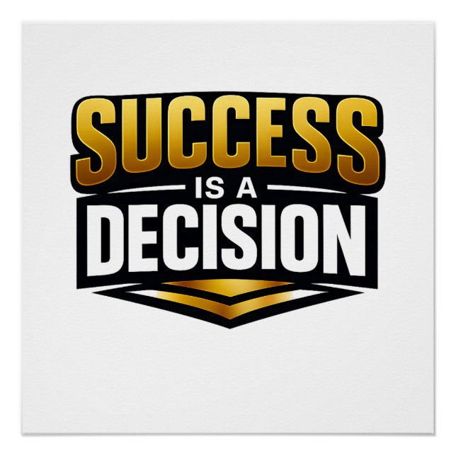 Póster Success Gold Typography on Black (Anverso)