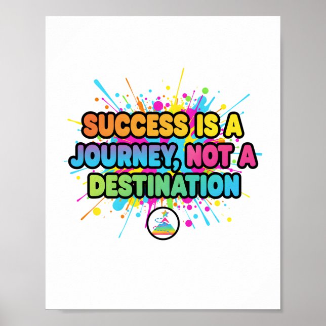 Póster Success Is a Journey Motivational Quote Design (Frente)