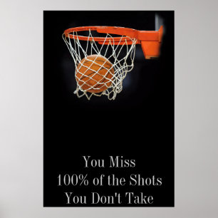 Póster Success Motivational Quote Basketball Door Poster