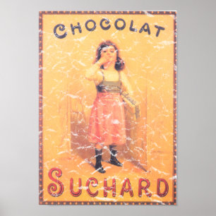 Póster Suchard Chocolate- distressed