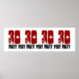 Póster Sucio 30 Poster del partido de cumpleaños Grunge R