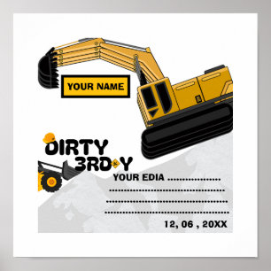 Póster Sucio tercer y tercer cumpleaños