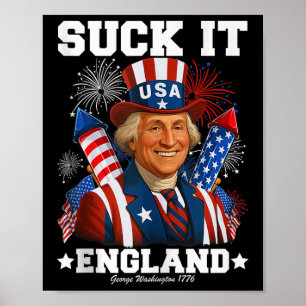 Póster Suck It England Graciosa 4 De Julio De 1776 Uu Ind
