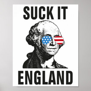 Póster Suck-it Inglaterra Funny 4 De Julio George Washing