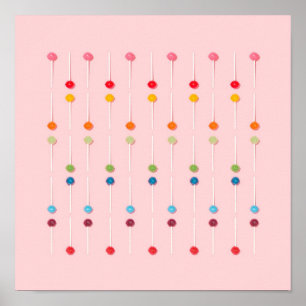 Póster Suckers Lollypop Candy Rainbow