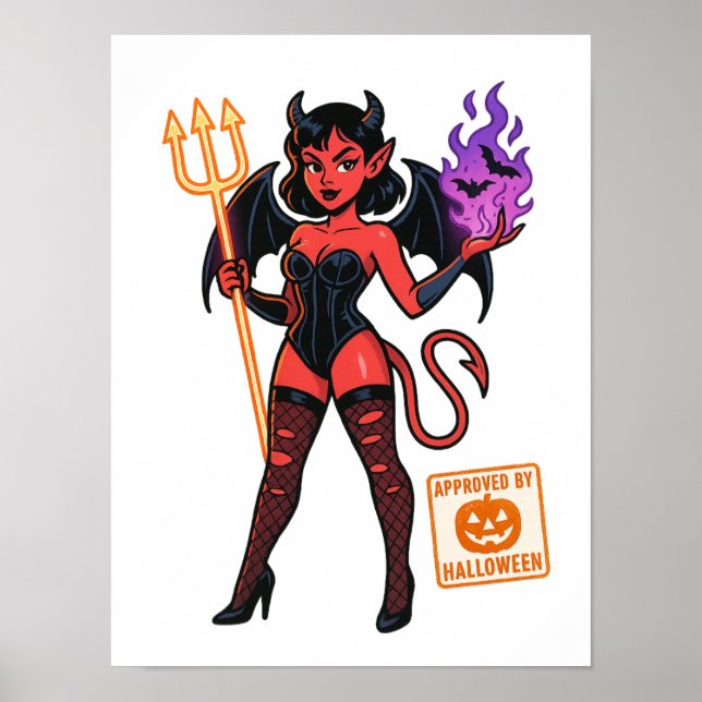 Póster Sucubus Personalizado de Halloween - Oscuro y jugu (Frente)