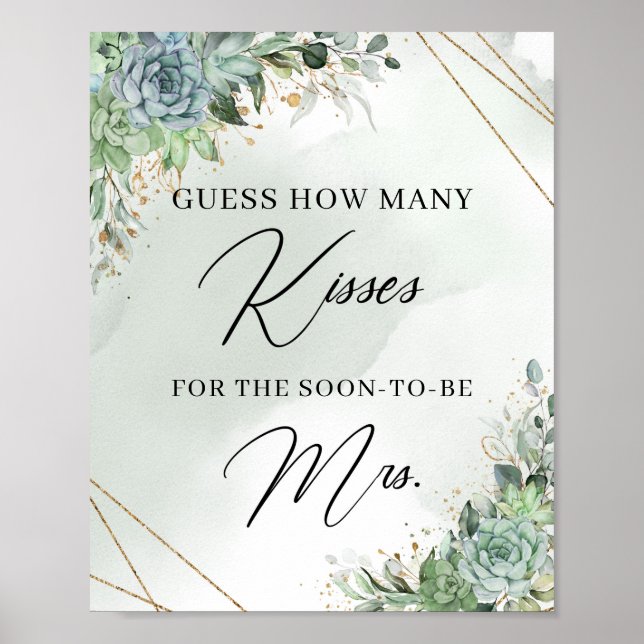 Póster Suculenta cuántos besos para la futura señora. (Frente)
