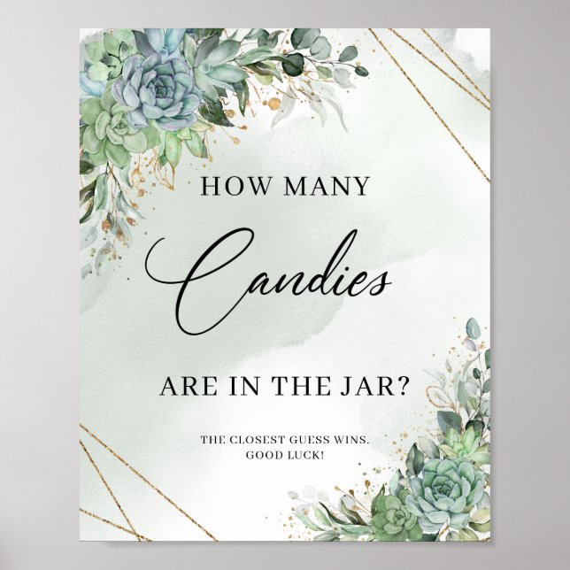 Póster Suculenta Cuántos Candidatos Hay En El Jar (Frente)