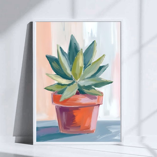 Póster Suculenta Planta de Interior Botánica Acuarela (Subido por el creador)