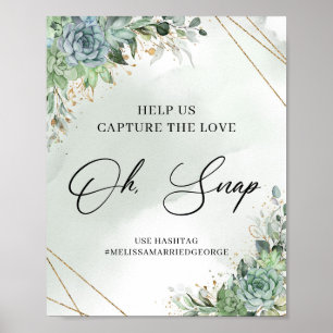 Póster Suculentas Nos ayudan a capturar el amor oh snap s