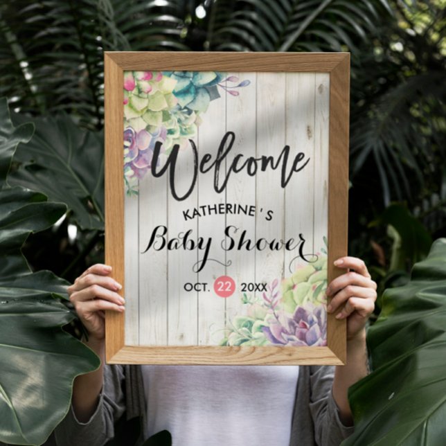 Póster Suculentas plantas de bienvenida Baby Shower Mader (Subido por el creador)